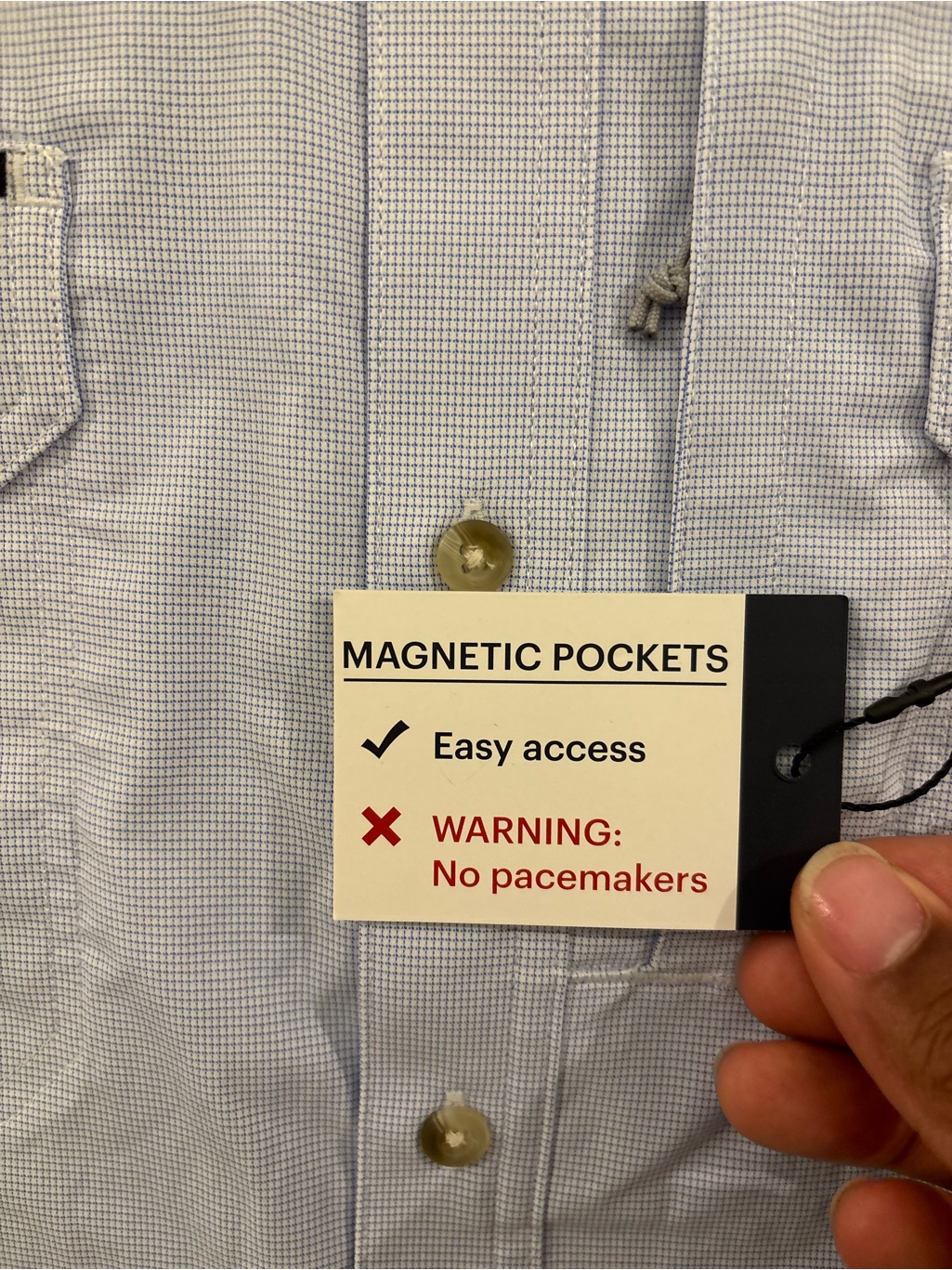 Nwt Poncho Outdoors Regular Fit Mens Xl Long Sleeve Shirt Magnetic Pockets Blue — image 4 of 8